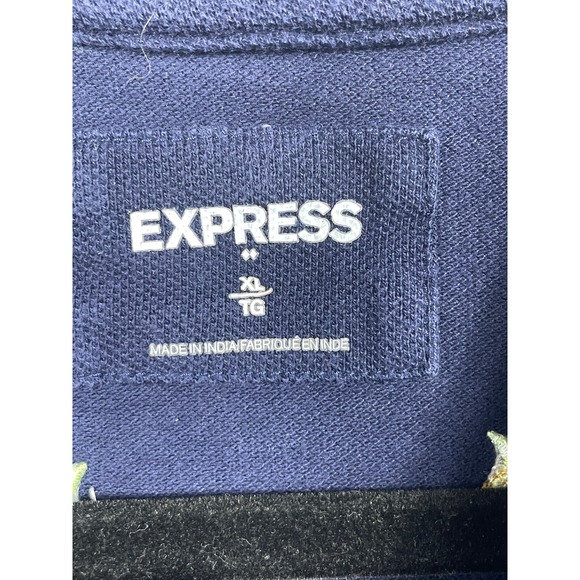 Express Mens Size XL Navy Polo Shirt Pineapple Print - Picture 3 of 14